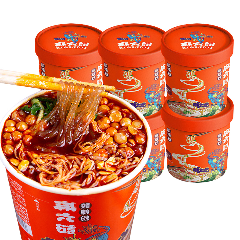 麻六记酸辣粉6桶装 麻溜记马六记红薯粉丝米线冲泡即食夜宵旗舰店